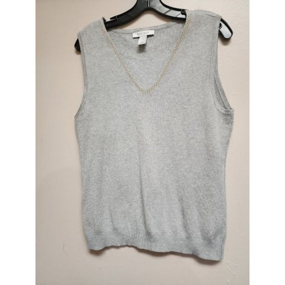White House Black Market Size XL Gray Silver Tank